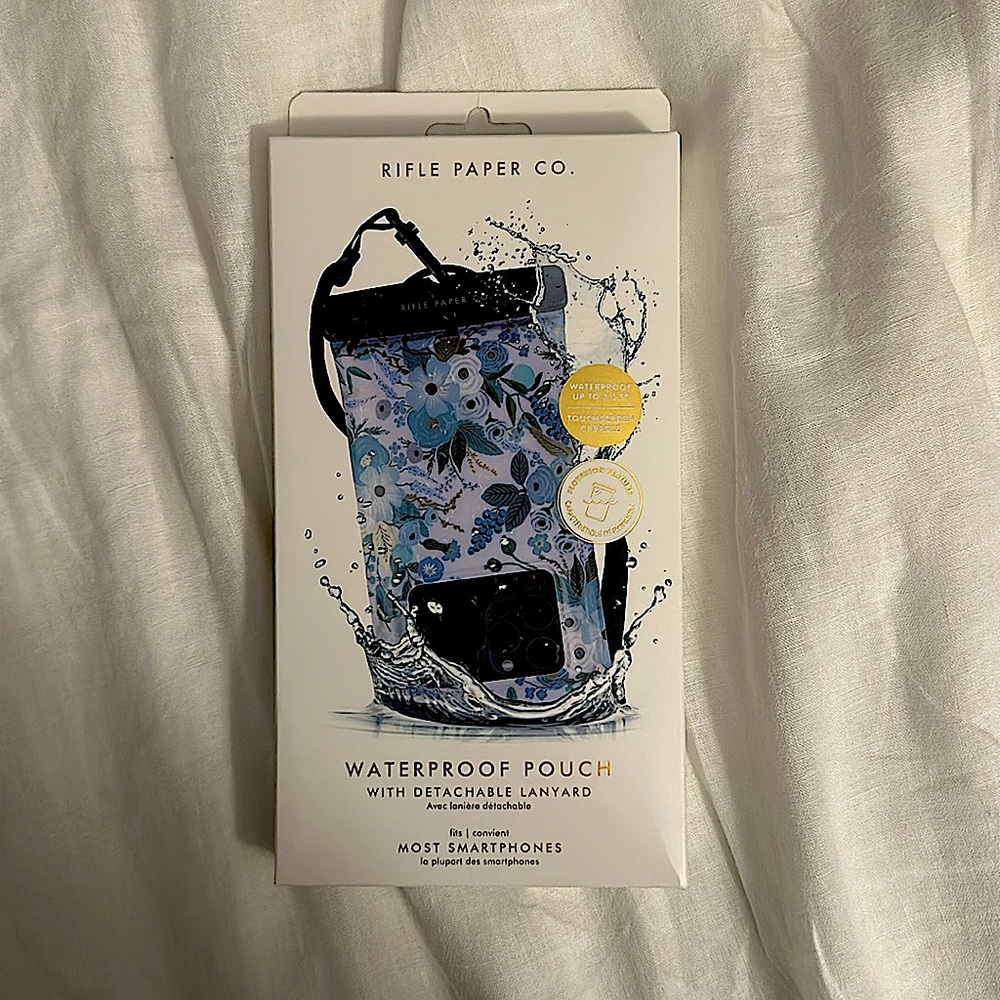 Brand new, in box! Rifle paper co waterproof phone pouch